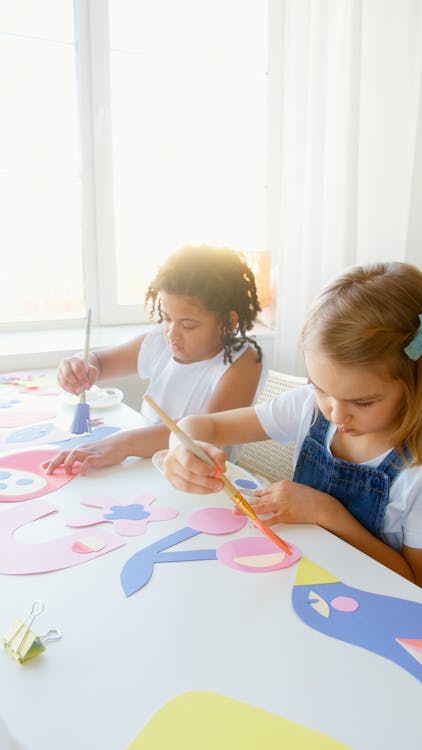 Free Two Kids Doing Some Artworks Stock Photo